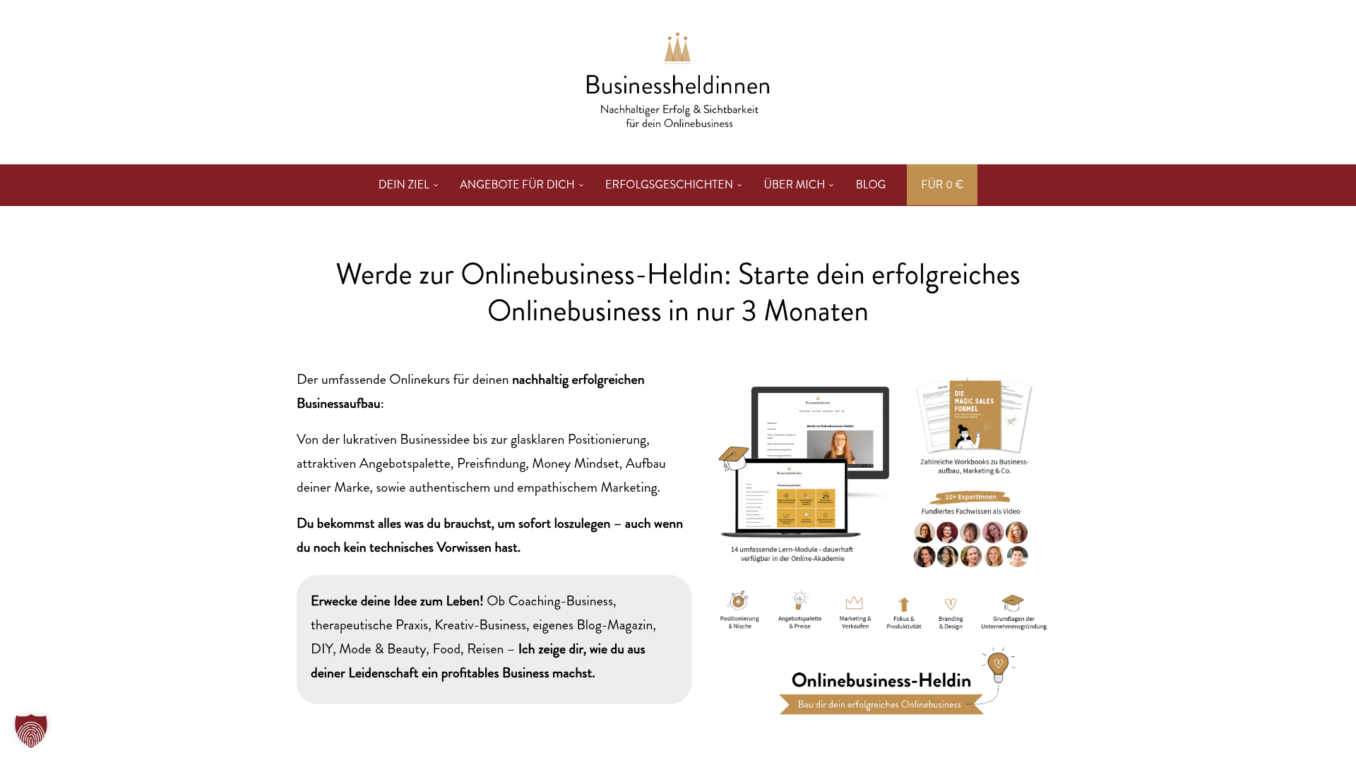 Produktbild des Anbieters: Onlinebusiness-Heldin: Dein Onlinebusiness in 3 Monaten
