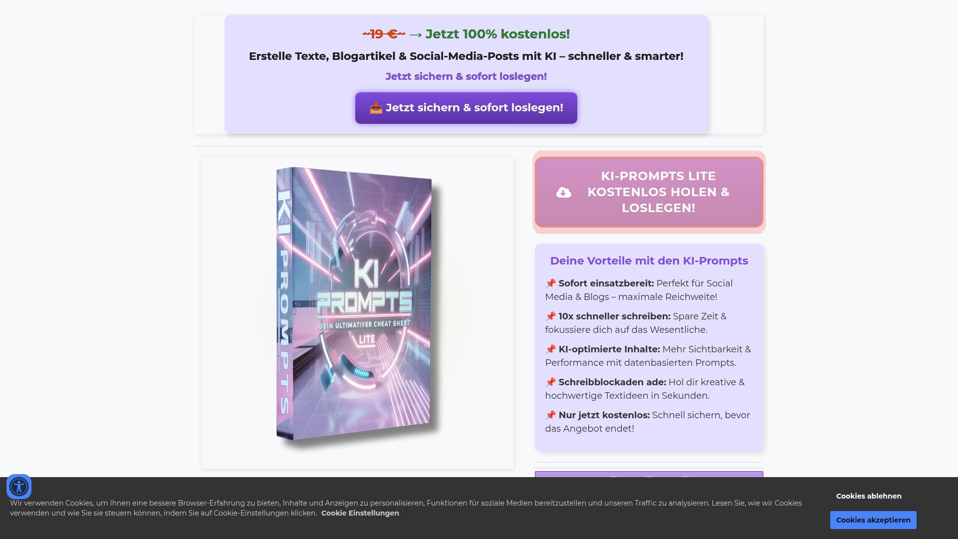 Produktbild des Anbieters: KI-Prompts Cheat Sheet Lite
